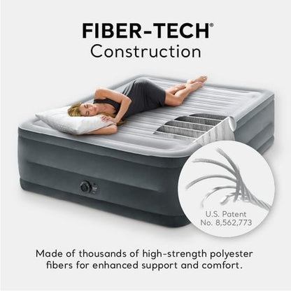 Intex 22in Queen Dura-Beam Comfort Plush High-Rise Air Mattress - Built-In Pump, 600lb Capacity