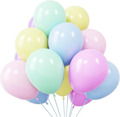 KBZVNAF Pastel Balloons - 50 Pack 12-Inch Multicolor Macaron Latex Balloons for Baby Showers & Birthdays