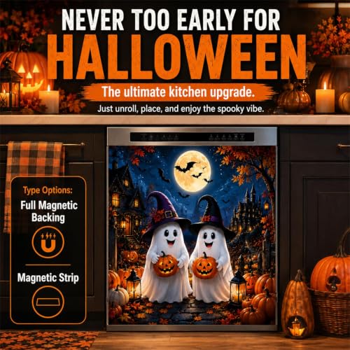 Halloween Dishwasher Magnet Cover - 3D Spooky Kitchen Decor (Variation A)