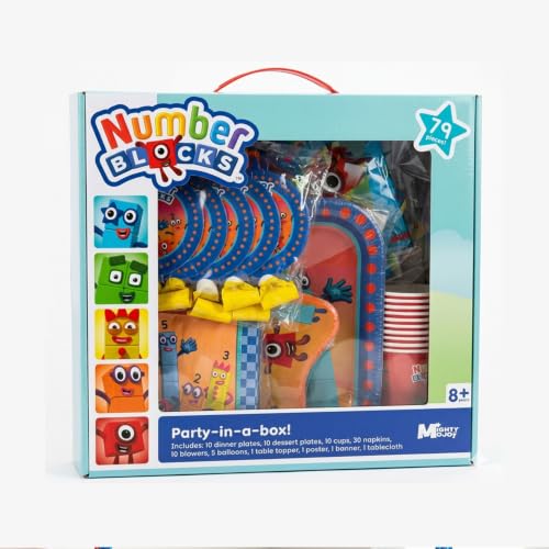 Numberblocks Deluxe Party Supplies Kit for 10 Guests - 79 Pieces