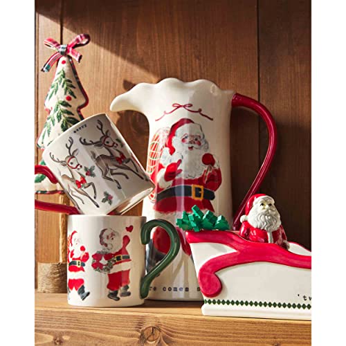 Vintage Christmas Santa Mug - 15 oz Holiday Holiday Drinkware - Mud Pie Variation