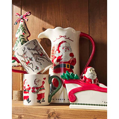 Vintage Christmas Santa Mug - 15 oz Holiday Holiday Drinkware - Mud Pie Variation