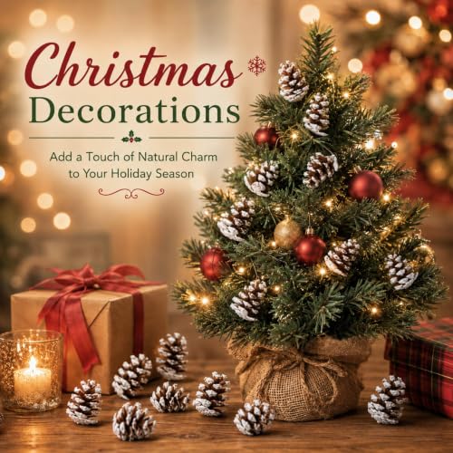 Artificial Pine Cones Frosted Winter Decor 100PCS 0.98in for Holiday & Crafts