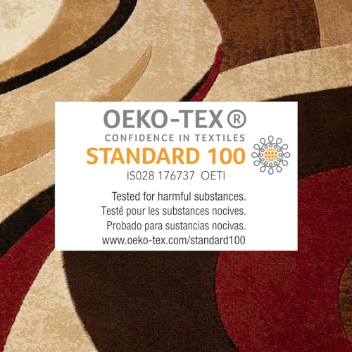 Home Dynamix Tribeca Slade Modern Runner Rug, Abstract Brown/Red 26"x12'