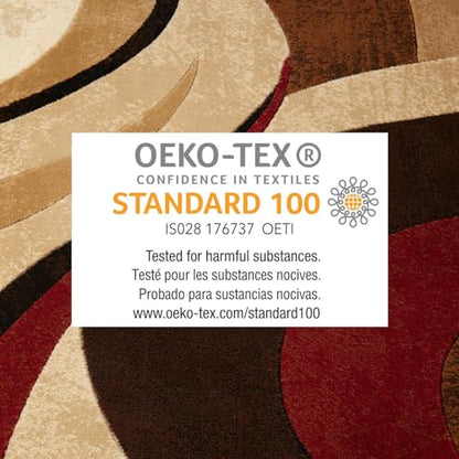 Home Dynamix Tribeca Slade Modern Runner Rug, Abstract Brown/Red 26"x12'