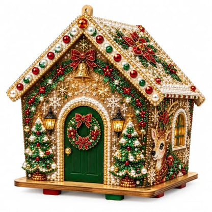 DIY 3D Christmas Pearl House Art Kit - Handmade Holiday Village Decoration B