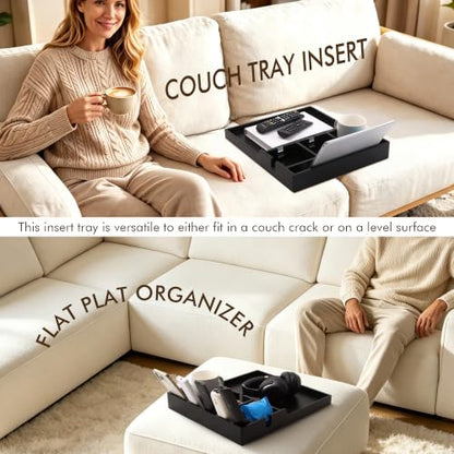 Black Oversize Couch Table Insert for Sectionals - Sofa Middle Seat Organizer