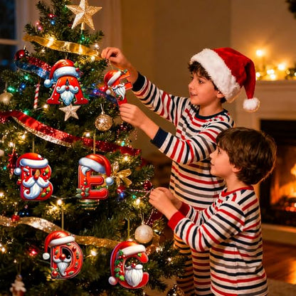 Personalized 26 Christmas Letter Ornaments - Holiday Tree Decorations R
