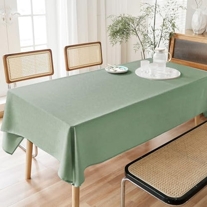 AUSSPVOCT Textured Tablecloth Rectangle 52x70 Water Resistant Spill-Proof Wipeable Table Cloth Wrinkle Free Fabric Dining Table Cover for Birthday Party Farmhouse Spring kitchen Tablecloths