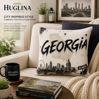 Georgia Throw Pillow 18x18 Inch with Insert - Velvet Decorative Accent for Sofa Bed Couch