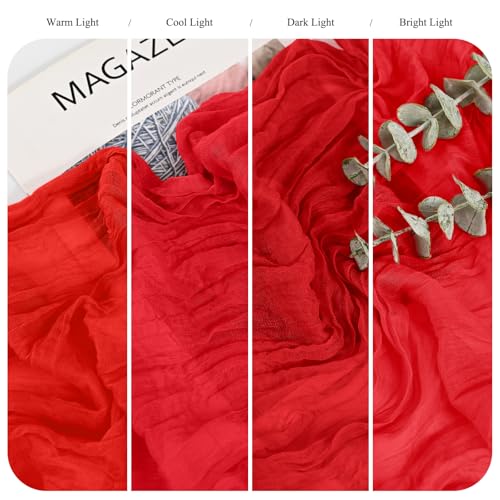 12 Pack Red Cheesecloth Table Runner 21.5x120 Inch - Elegant Wedding & Party Decor