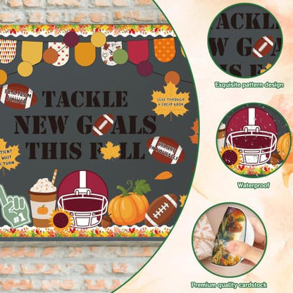Football Classroom Bulletin Board Decor - Tackle New Goals Fall Theme