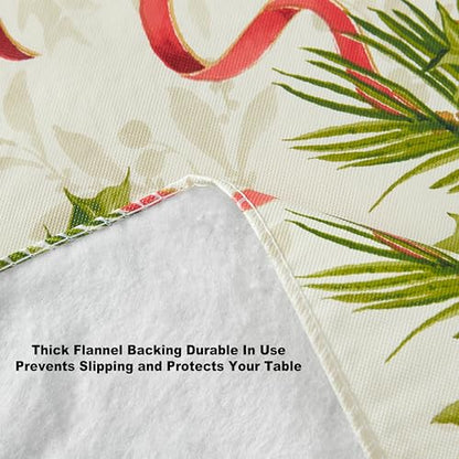 Newbridge Christmas Holly Traditions 60 x 120 Rectangle Vinyl Tablecloth