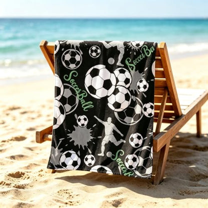 Seer Rare Soccer Beach Towel - Sports Gift for Football Fans, Soccer Ball Variation