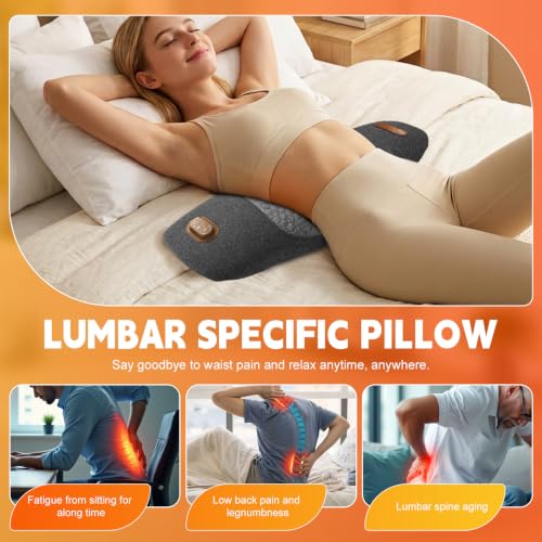 Lumbar Support Pillow with Triple Fusion Back Massager for Posture Relief