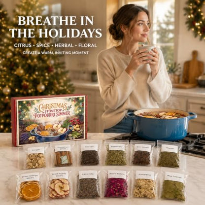 12-Piece Christmas Potpourri Gift Box for Holiday Home Fragrance
