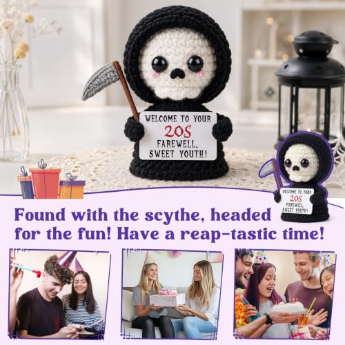 Halloween Skeleton Crochet Ornament - 20th Birthday Gift for Him Her