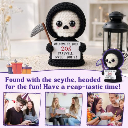 Halloween Skeleton Crochet Ornament - 20th Birthday Gift for Him Her