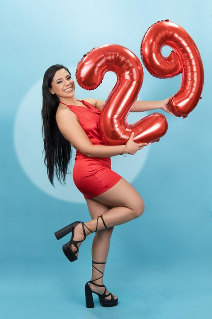 Skiennix 40-Inch Red Number Balloon - Perfect Sweet 16 Birthday Decoration | Large Foil Design
