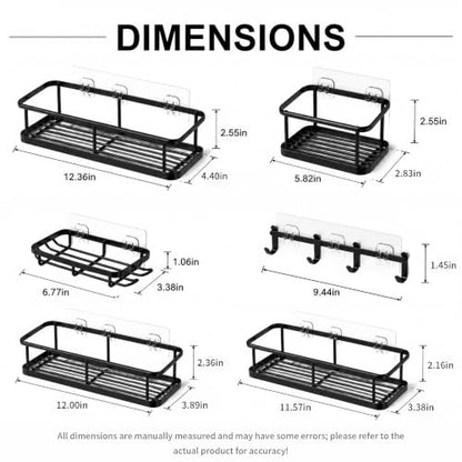 6 Pack Stainless Steel Shower Caddies - Heavy-Duty Bathroom Shelves