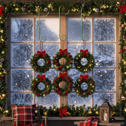 Heavy Duty 10 Inch Green Christmas Ornament Hooks - 30 Pack, Outdoor Support