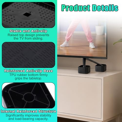 8pcs TV Stand Riser Blocks, Height Adjustable Furniture Risers for TV, Sofa, Bed, 6.8x6.8x3.5cm