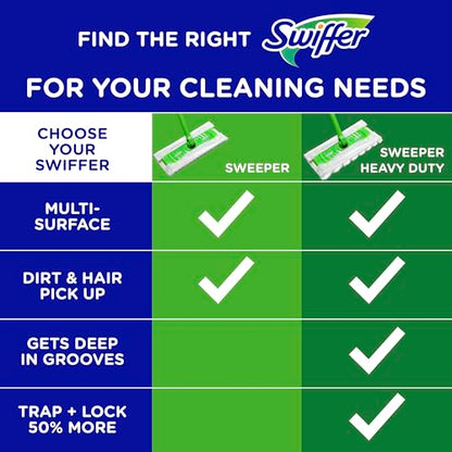 Swiffer Sweep + Mop, Dry Pads Refill, Floor Cleaner for Dirt, Dust, Hair, Cleaning Cloths for Mopping Home, Bathroom, Kitchen, Dust Mop, Floor Duster, Lavender, 52ct