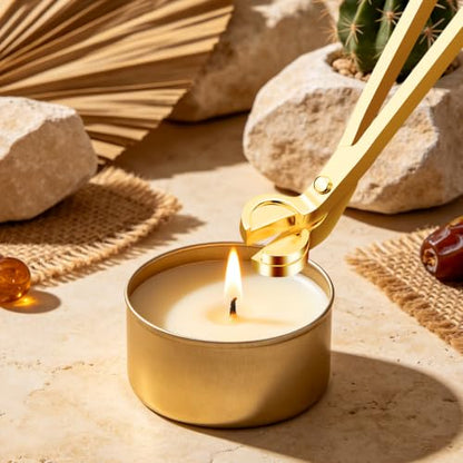 Stainless Steel Candle Wick Trimmer Cutter with Gold Finish - Easy to Use