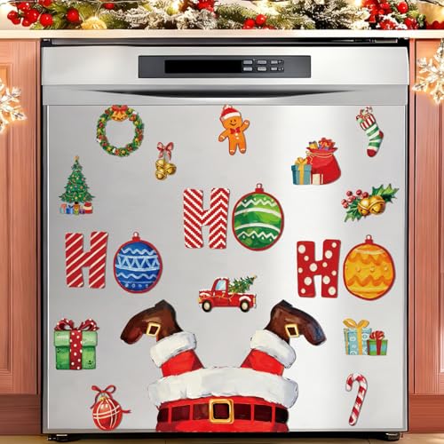 Christmas Dishwasher Magnet Cover Santa Ho Ho Ho Kitchen Decor Set