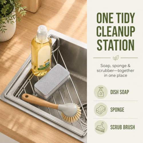 Stainless Steel Corner Sink Shelf - 2 Pack Kitchen Organizer for Sink Edge