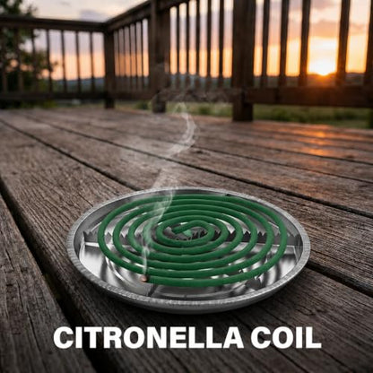 Citronella Incense Coil Outdoor 20 Count with Stands – Long-Lasting Mosquito Repellent