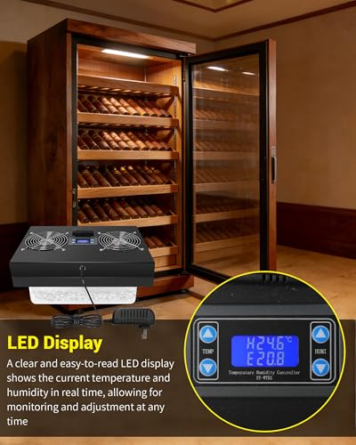 Electric Humidifier for Cigar Cabinets 10-55 Cu Ft Adjustable Temp & Humidity