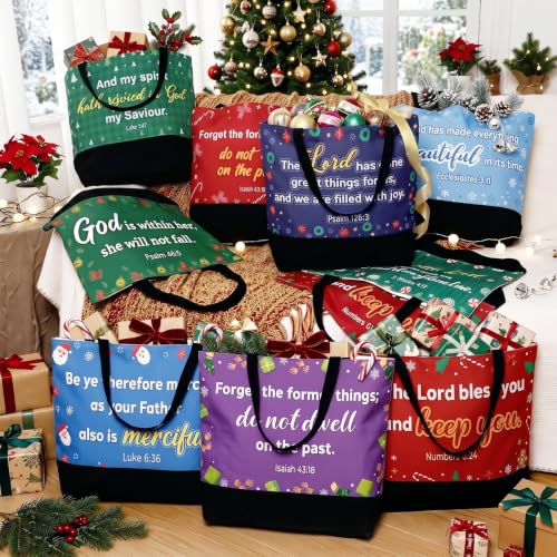 20 Trendy Christian Tote Bags for Women Bible Gift Set - Black & White