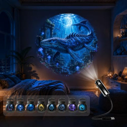 Jurassic Dinosaur Night Light Projector with 8 Themes - Ambient Wall & Ceiling Decor