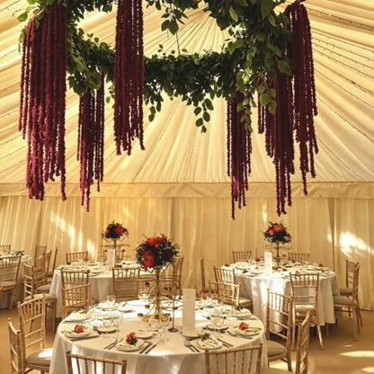 Artificial Hanging Moss Vines with Branches - Burgundy, Set of 2