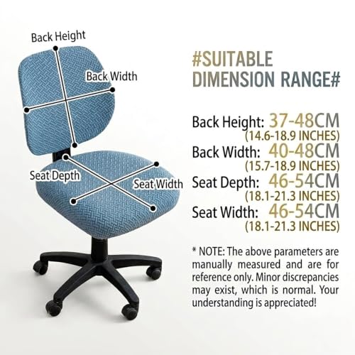 Off-White Universal Split Jacquard Stretch Office Chair Slipcover, Non-Slip & Pet Friendly
