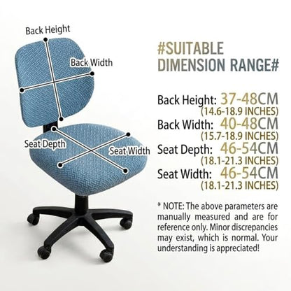 Off-White Universal Split Jacquard Stretch Office Chair Slipcover, Non-Slip & Pet Friendly