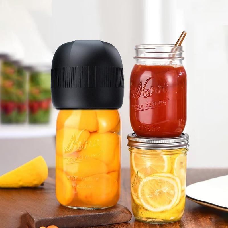 Skiennix Electric Mason Jar Vacuum Sealer Kit - Fully Automatic for Wide & Regular Mouth Jars | Portable & Efficient