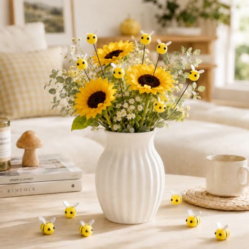 30Pcs Felt Bee Stems Honeybee Decor for Vase & Party Table Centerpieces