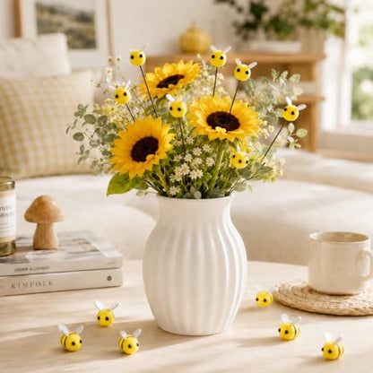 30Pcs Felt Bee Stems Honeybee Decor for Vase & Party Table Centerpieces