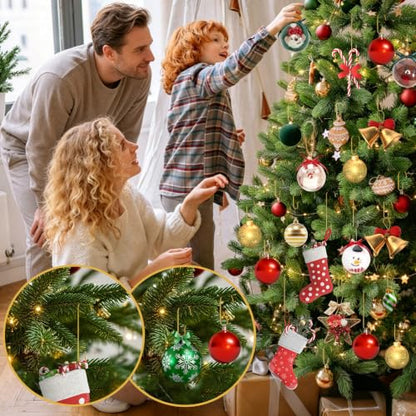 Gold Ornament Hooks Set 100pcs for Christmas Trees - Small & Large Size with Storage Box