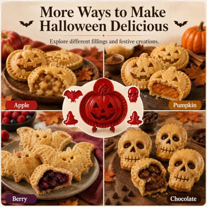 Halloween Mini Hand Pie Mold Set Skull - Fall Themed Pastry Press for Easy Baking