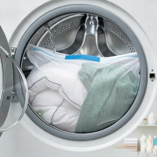 Extra Large Mesh Laundry Bag with Zipper - Heavy Duty Washable Hamper Liner