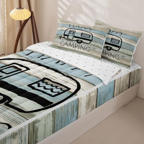 Kids Full Size Zipper Bedding Set with Comforter & Fitted Sheet - Blue Black