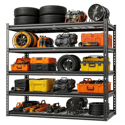 Heavy Duty Metal Shelving Unit 48x24x72 Diamond-Hole Shelving - 3030LBS Capacity, Adjustable Storage Rack