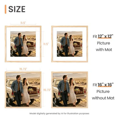Upsimples 16x16 Inch Picture Frame Wall Decor - Natural Style, Single Piece
