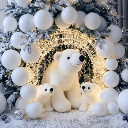 Giant Polar Bear Christmas Decoration LED Plush Bear - Winter Holiday Decor