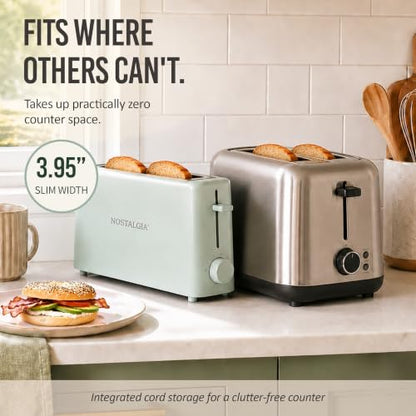 Sage Nostalgia Slim 2-Slice Toaster with Wide Slot & Adjustable Browning Dial