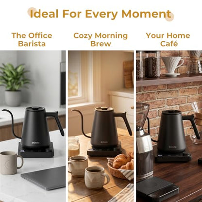 Electric Gooseneck Kettle with ±1°F Temp Control 27oz Rapid Heat Tea Coffee