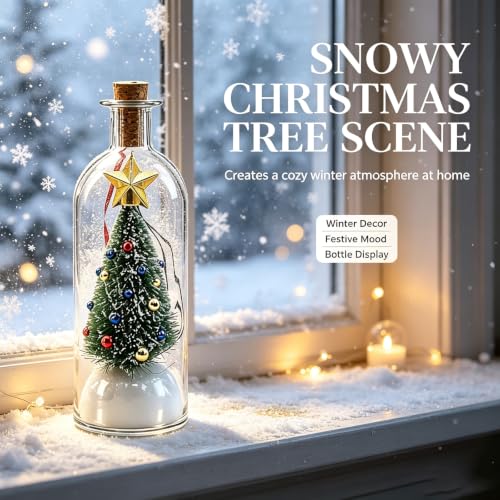 Recordable Christmas Tree Ornament with Snow Scene - Personal Message Bottle